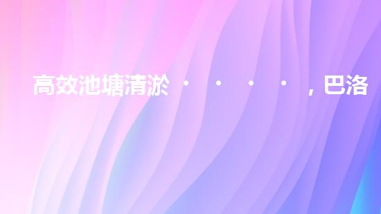 高效池塘清淤，巴洛仕設(shè)備助您一臂之力